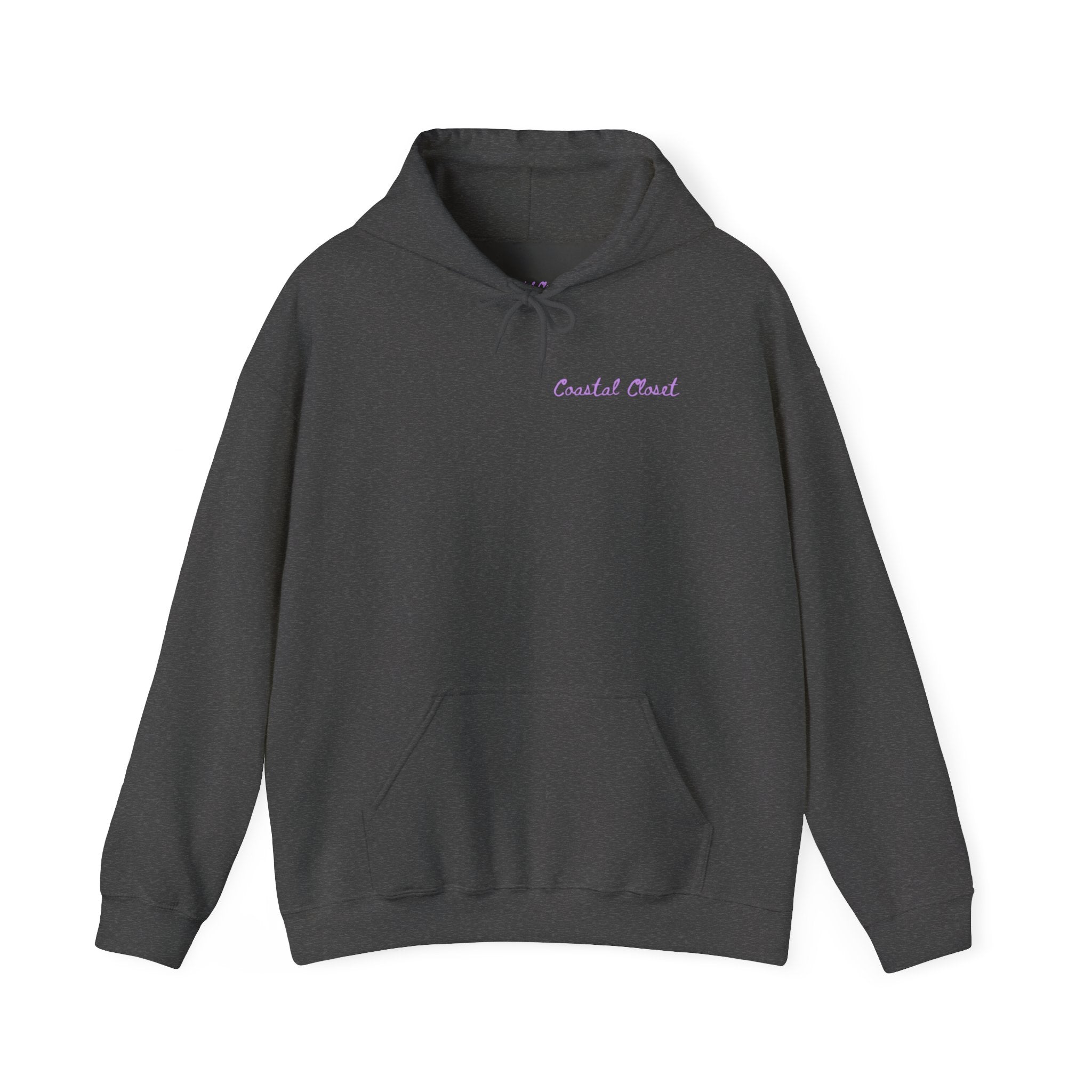 Seashell Sketch Hoodie — Coastal Vibes Graphic Hoodie ("Coastal Cloud" Chest Text)