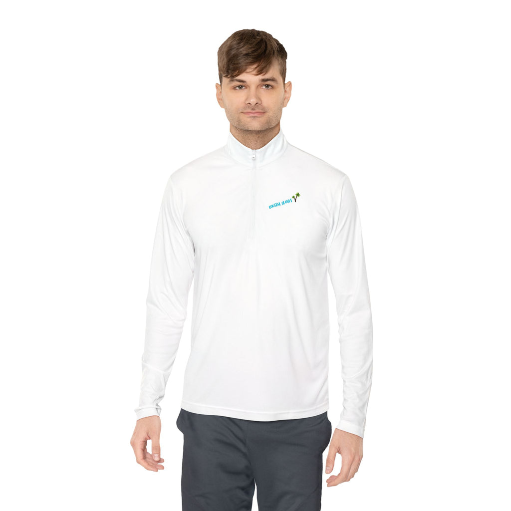 Quarter-Zip Pullover with 'Cousin Closet' Palm Tree Design