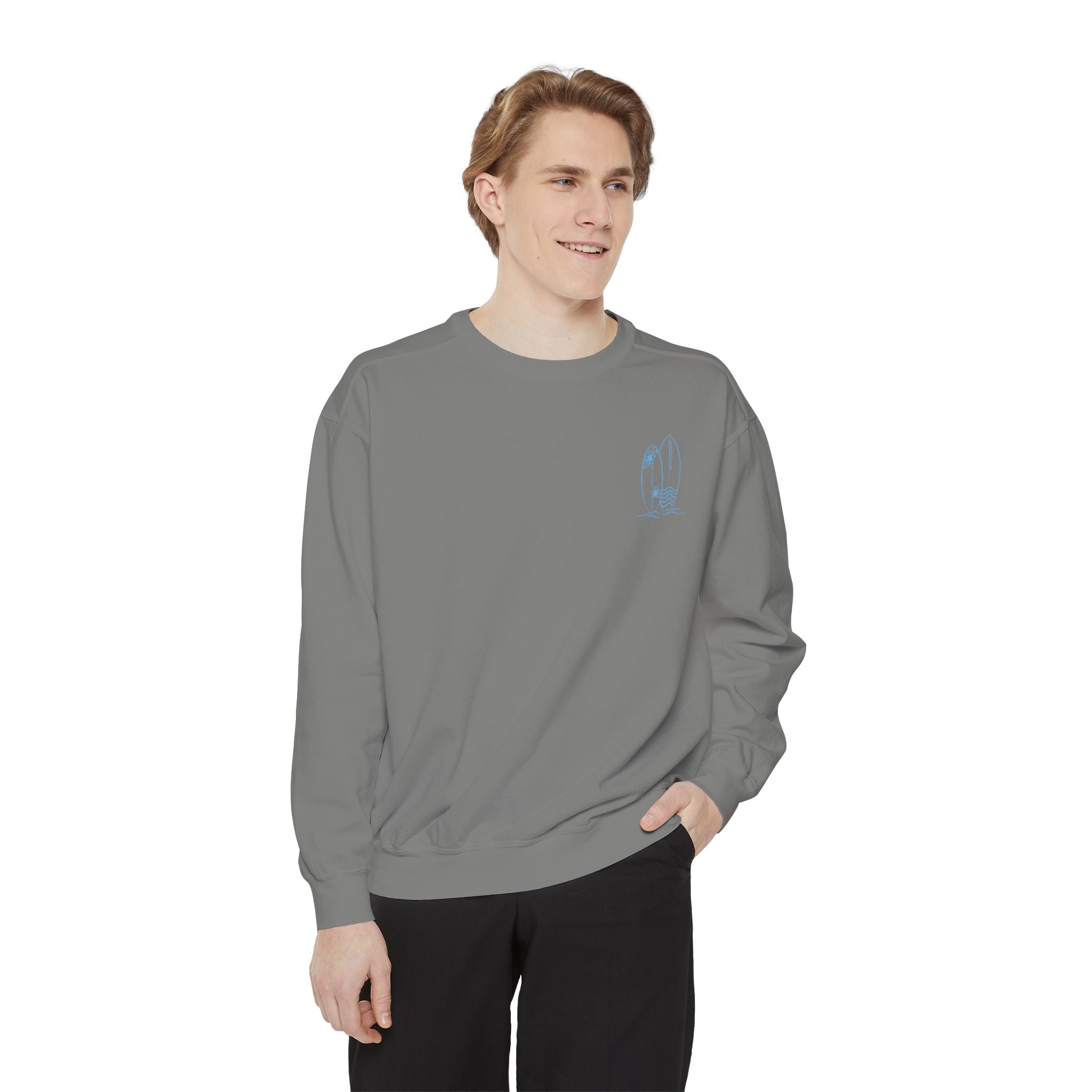 Surfboard Watercolor Sweatshirt — Coastal Vibes Crewneck