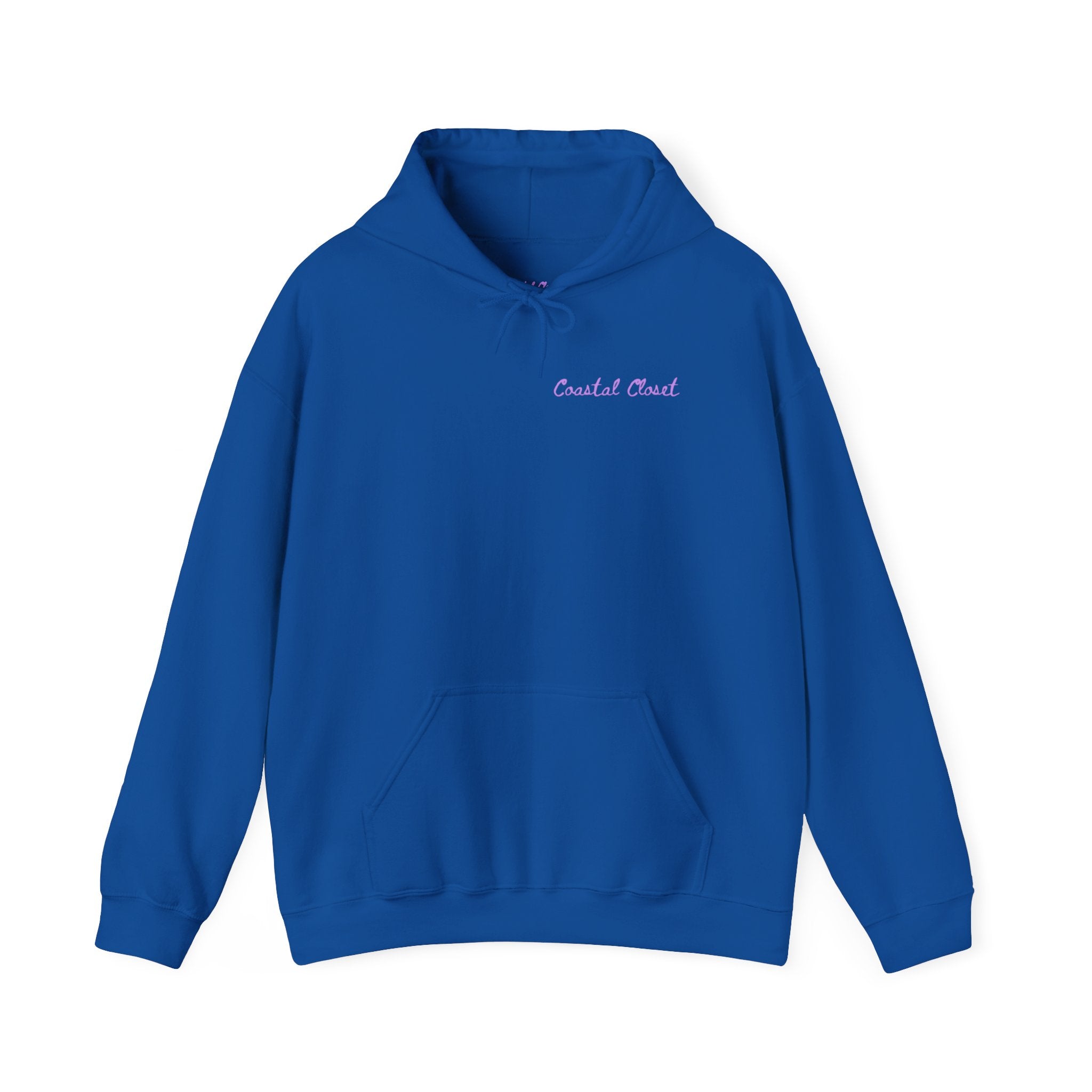 Seashell Sketch Hoodie — Coastal Vibes Graphic Hoodie ("Coastal Cloud" Chest Text)