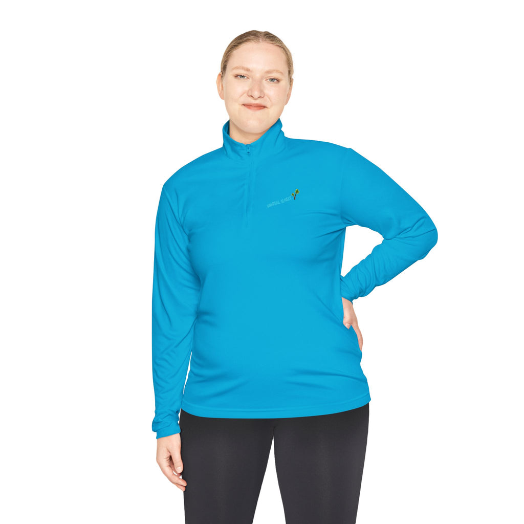 Quarter-Zip Pullover with 'Cousin Closet' Palm Tree Design
