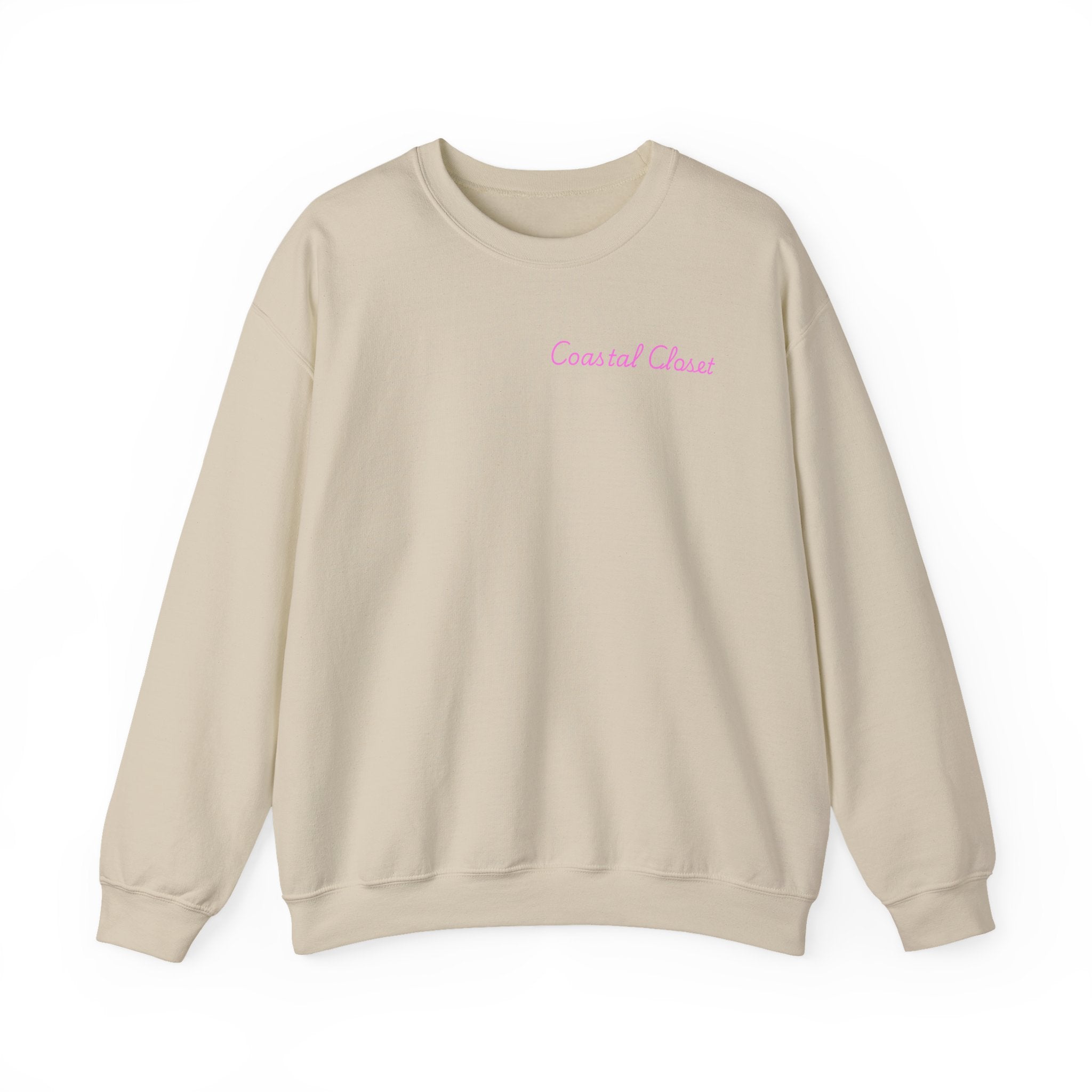 'Coastal Chase' Minimal Script Crewneck Sweatshirt