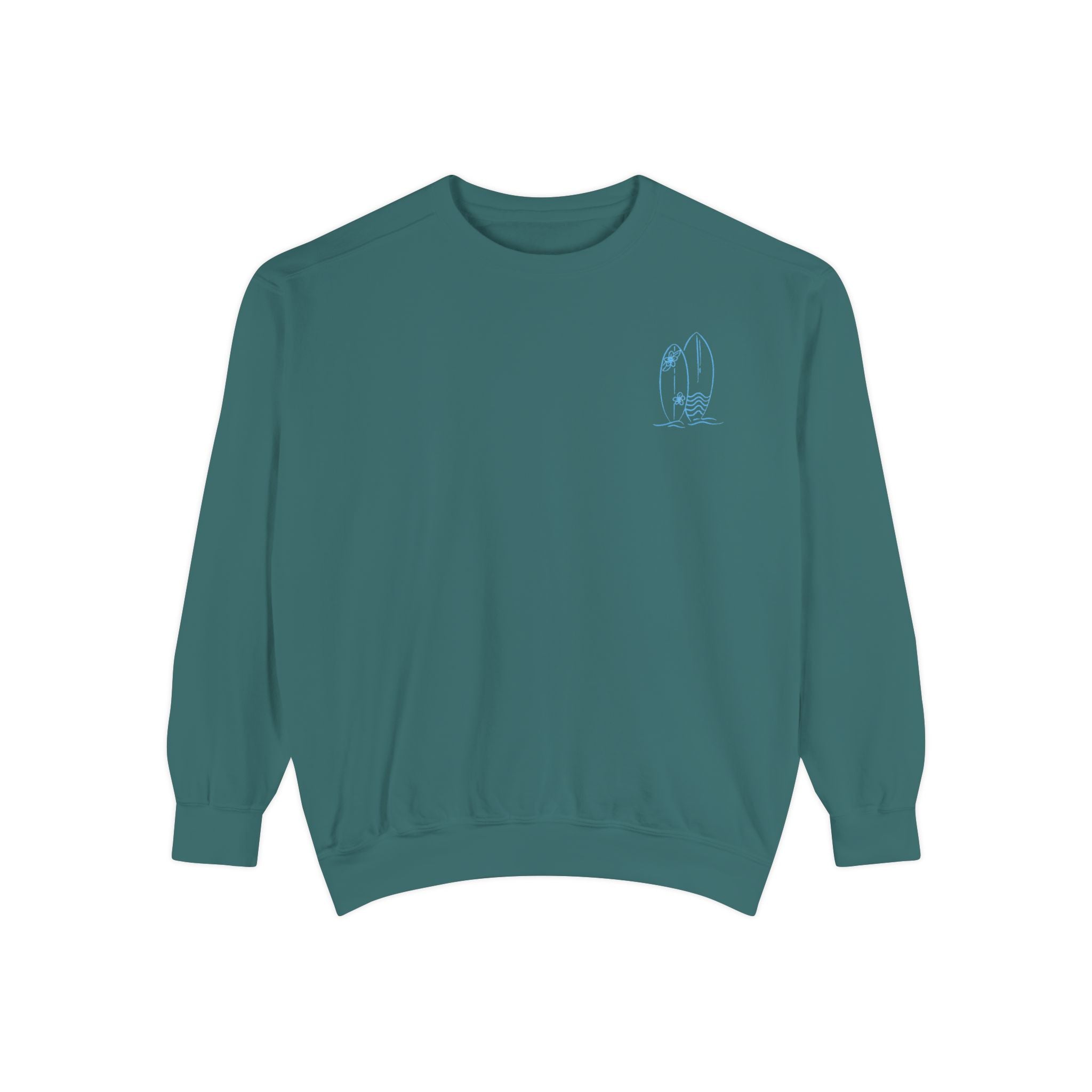 Surfboard Watercolor Sweatshirt — Coastal Vibes Crewneck