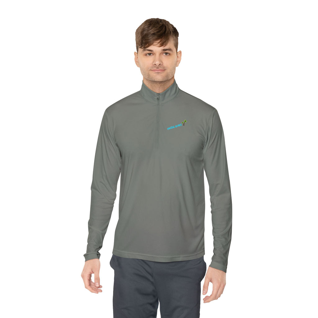 Quarter-Zip Pullover with 'Cousin Closet' Palm Tree Design