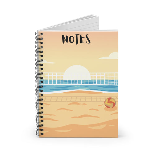 Beach Volleyball Sunset Notes Notebook | Spiral Ruled Journal