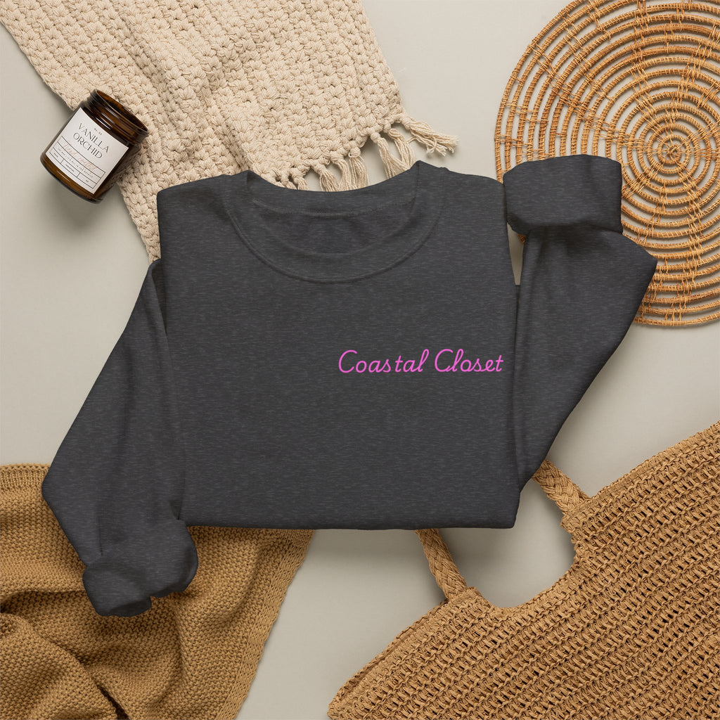 'Coastal Chase' Minimal Script Crewneck Sweatshirt