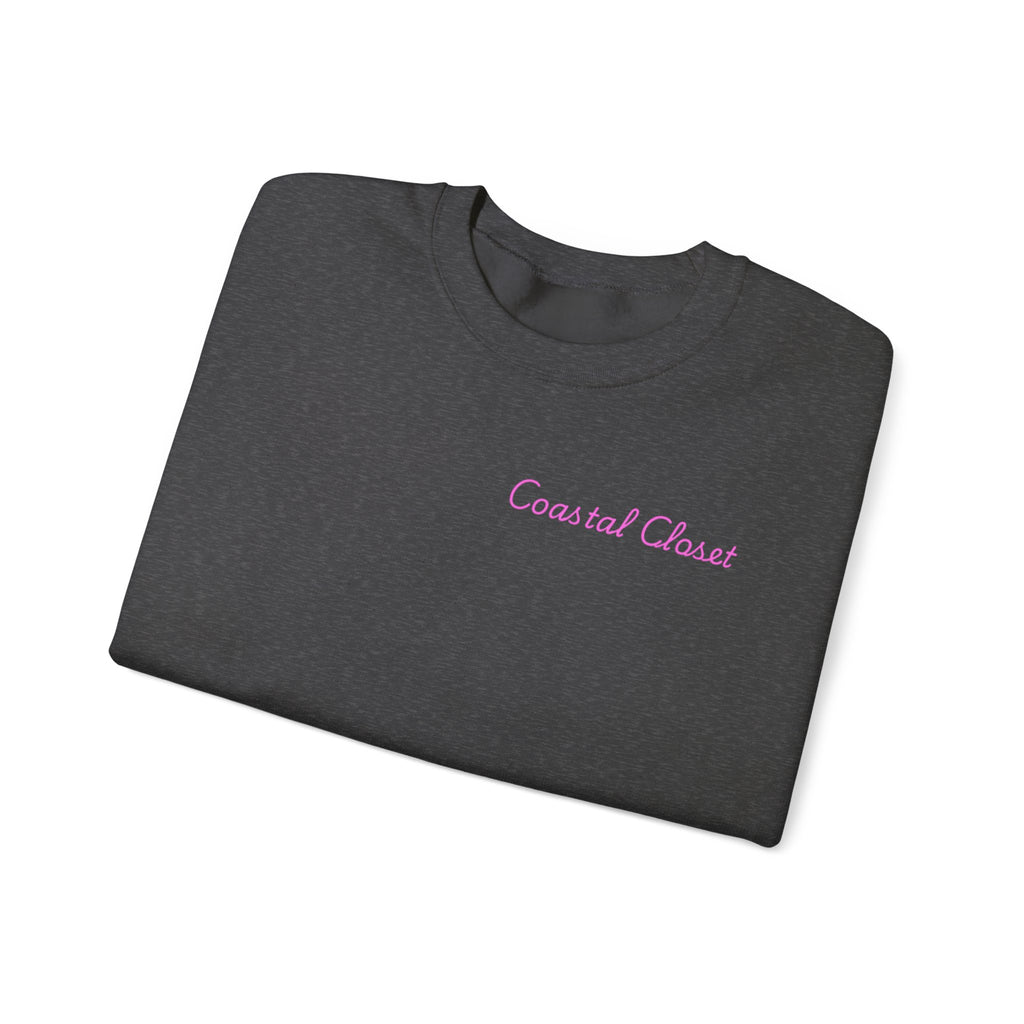 'Coastal Chase' Minimal Script Crewneck Sweatshirt