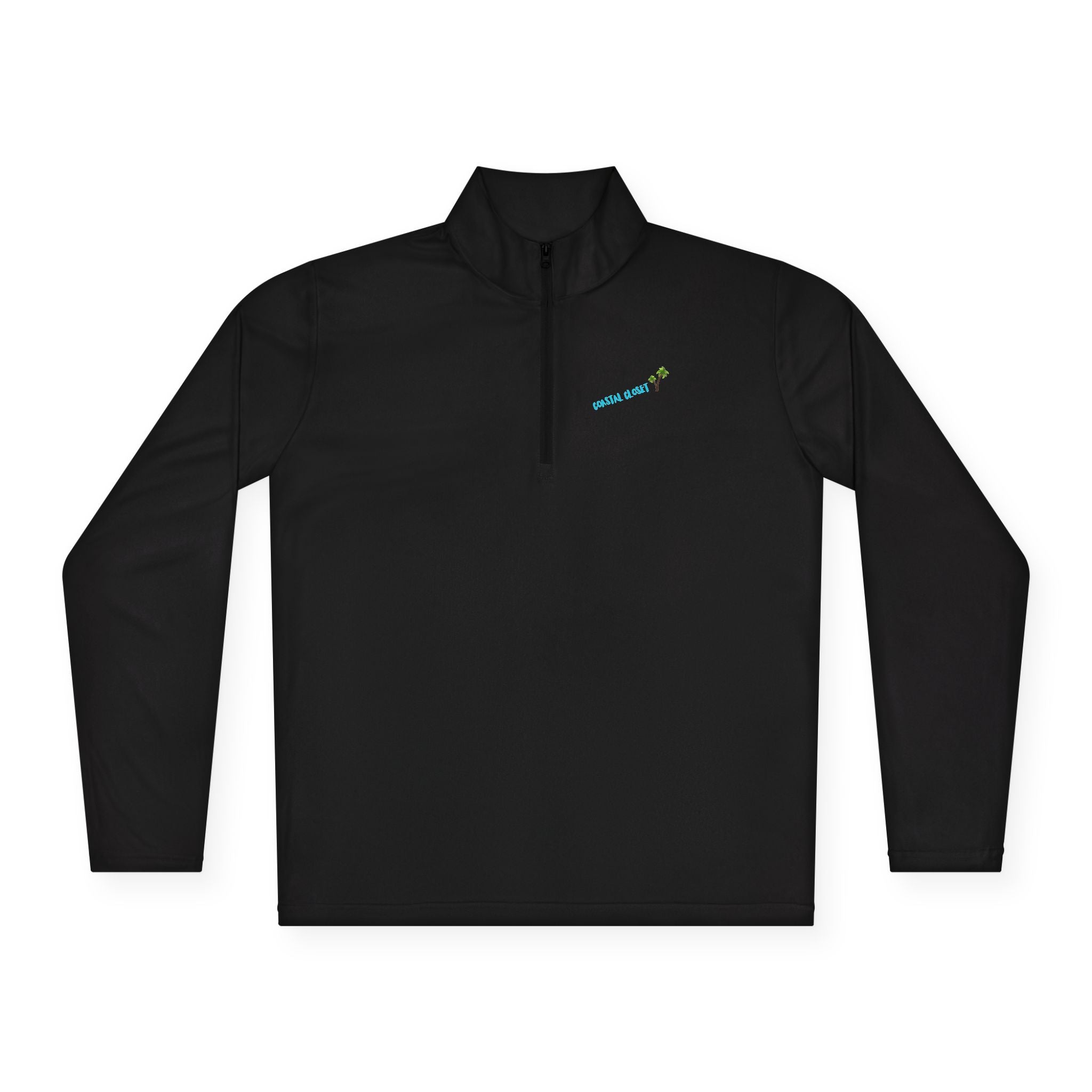Quarter-Zip Pullover with 'Cousin Closet' Palm Tree Design