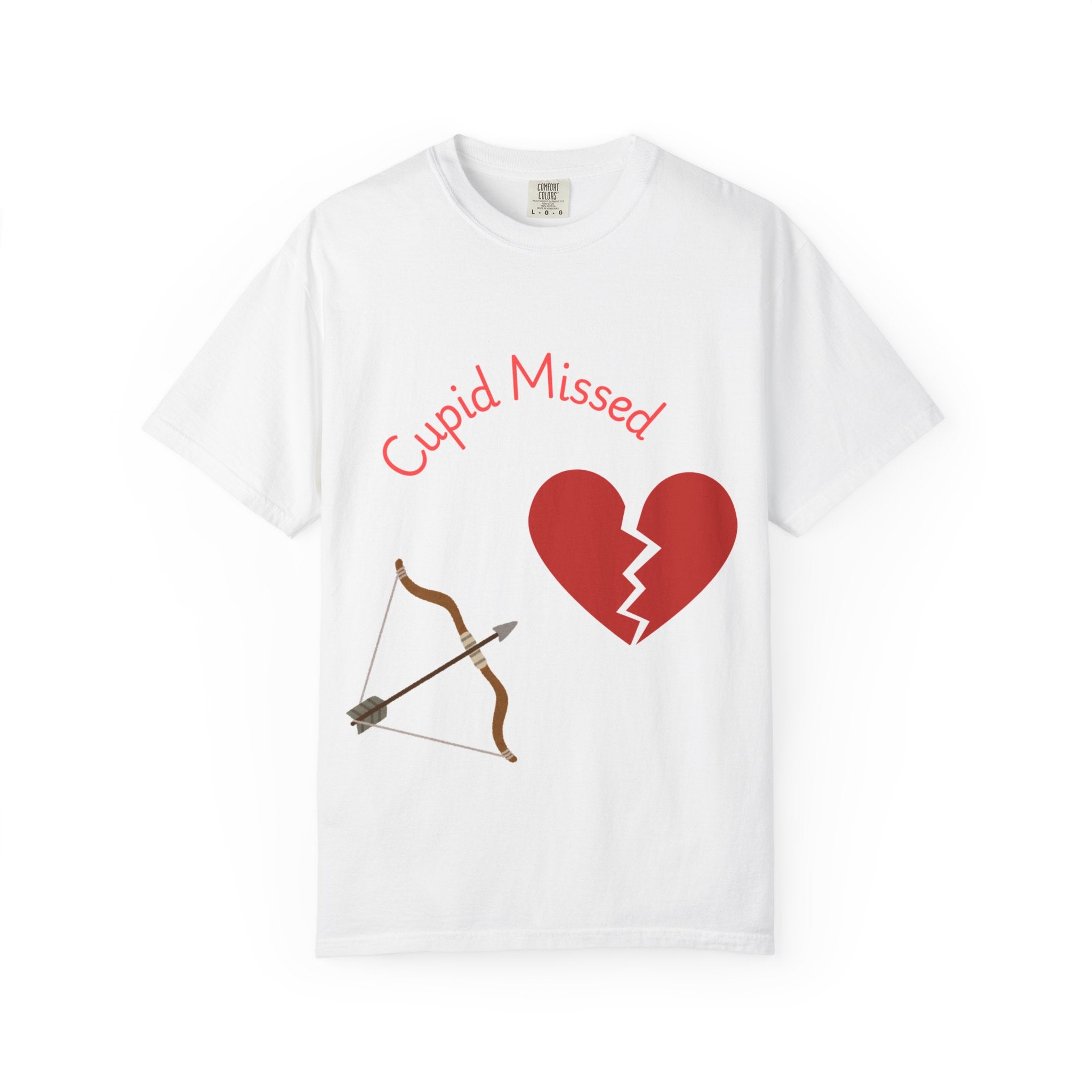 Cupid Missed T-Shirt — Funny Anti-Valentine Broken Heart Graphic Tee