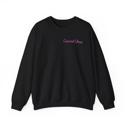 'Coastal Chase' Minimal Script Crewneck Sweatshirt
