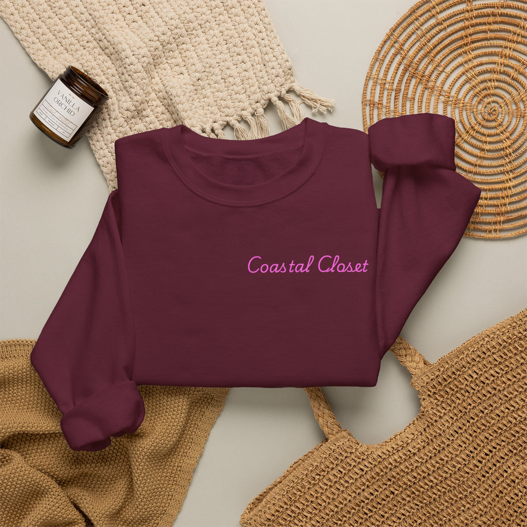 'Coastal Chase' Minimal Script Crewneck Sweatshirt