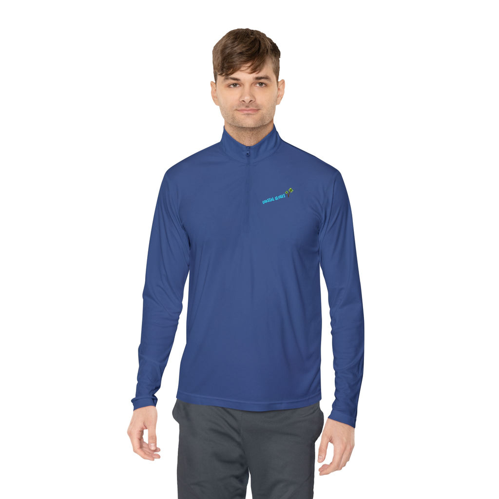 Quarter-Zip Pullover with 'Cousin Closet' Palm Tree Design