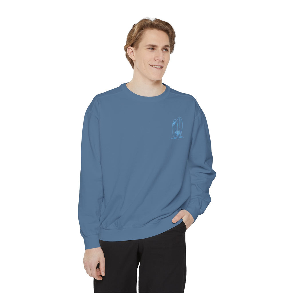 Surfboard Watercolor Sweatshirt — Coastal Vibes Crewneck
