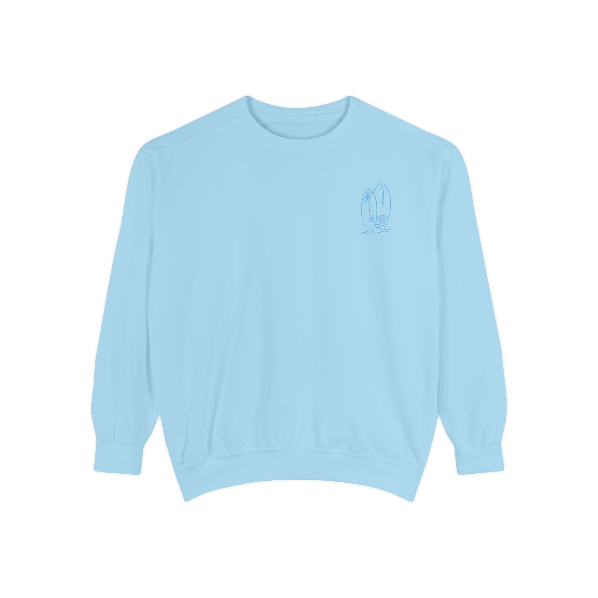 Surfboard Watercolor Sweatshirt — Coastal Vibes Crewneck