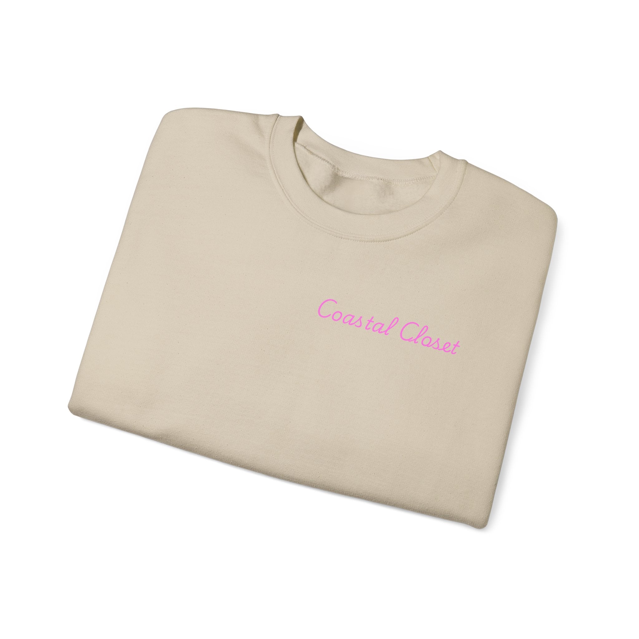 'Coastal Chase' Minimal Script Crewneck Sweatshirt