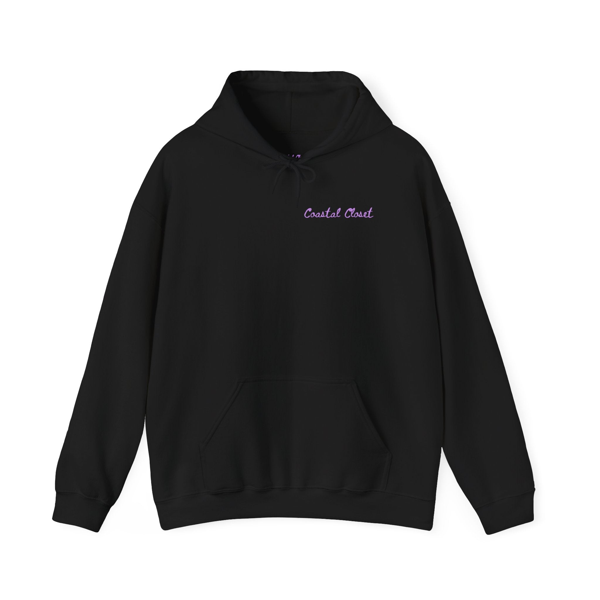 Seashell Sketch Hoodie — Coastal Vibes Graphic Hoodie ("Coastal Cloud" Chest Text)