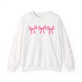 Crewneck Sweatshirt — Pink Bows "Crafted With Love" Cozy Pullover