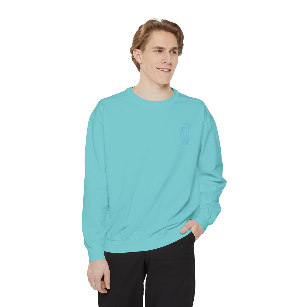 Surfboard Watercolor Sweatshirt — Coastal Vibes Crewneck