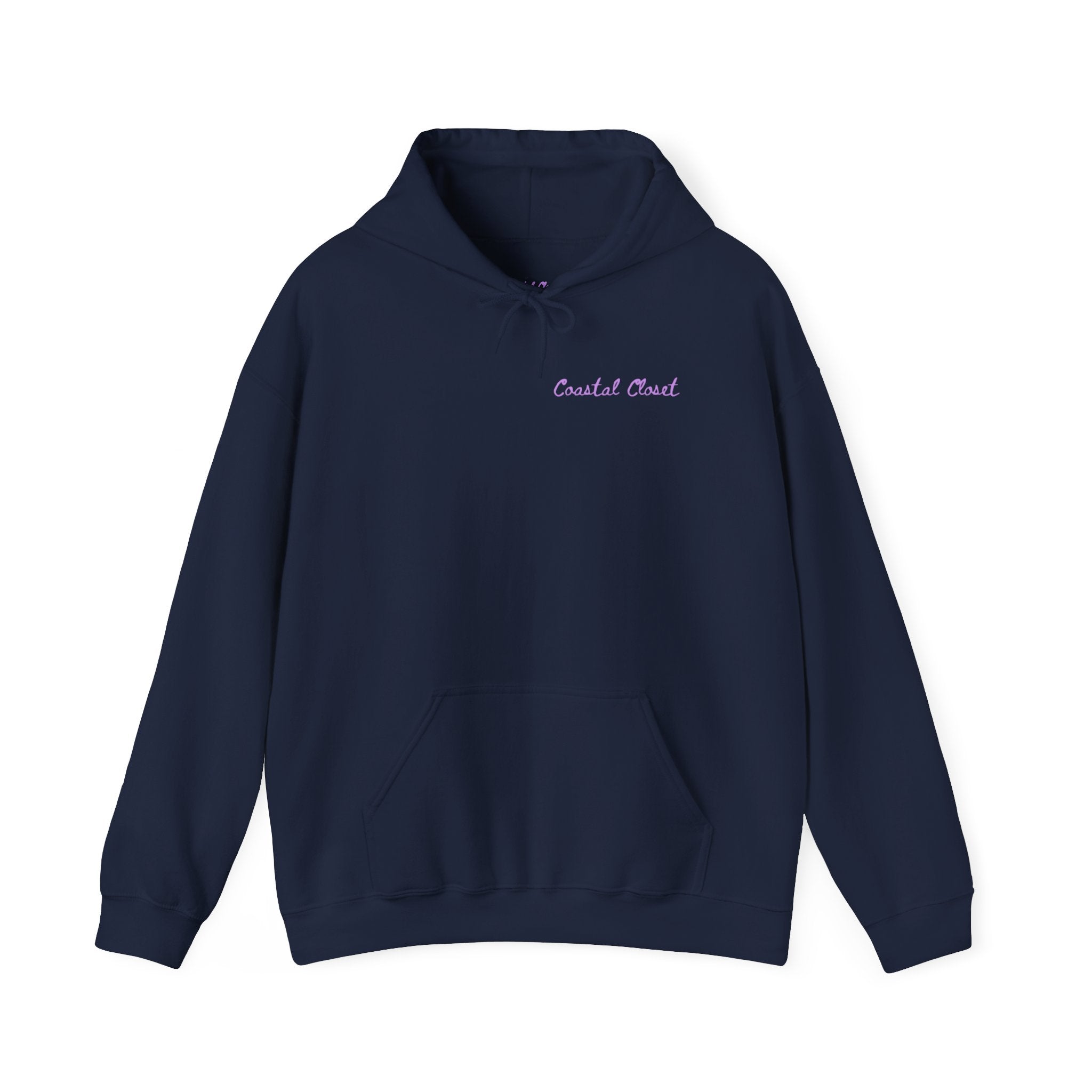 Seashell Sketch Hoodie — Coastal Vibes Graphic Hoodie ("Coastal Cloud" Chest Text)