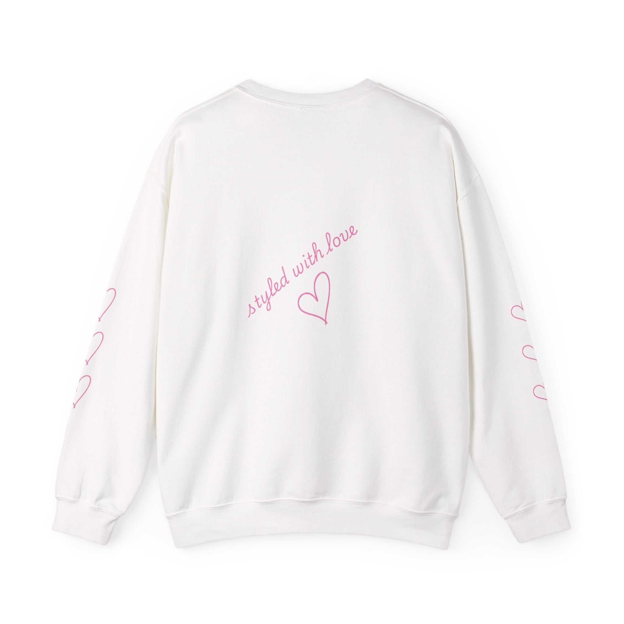 Crewneck Sweatshirt — Pink Bows "Crafted With Love" Cozy Pullover