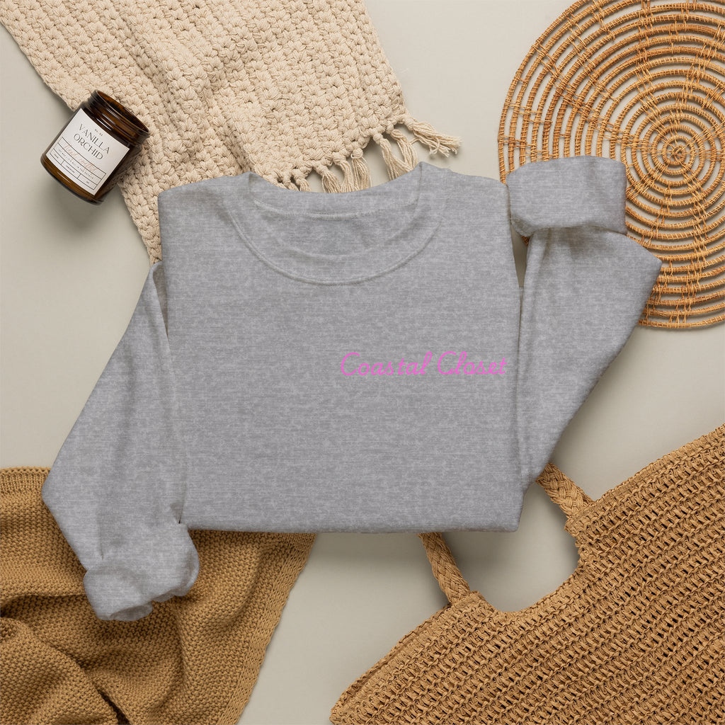 'Coastal Chase' Minimal Script Crewneck Sweatshirt