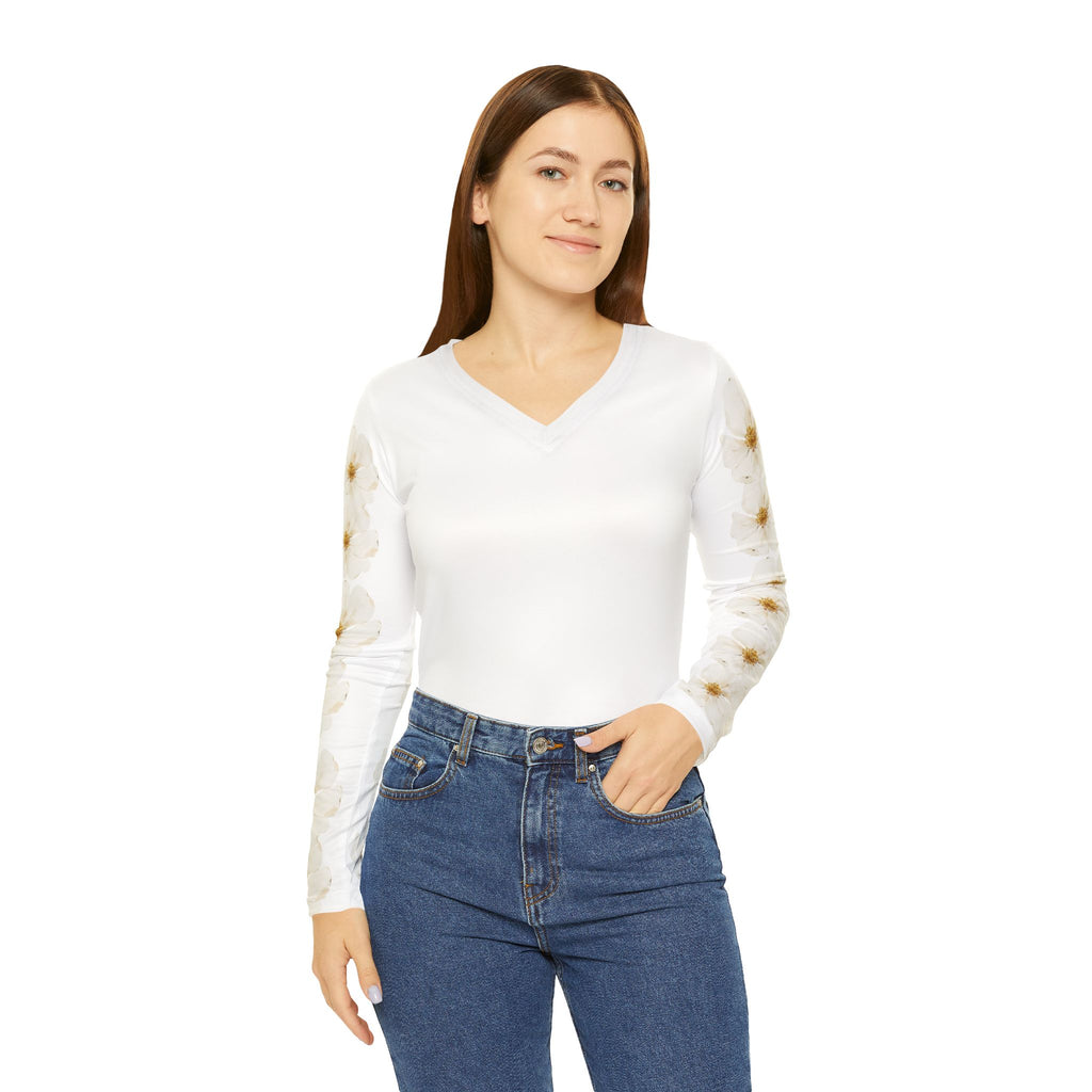 Womens Floral V-Neck