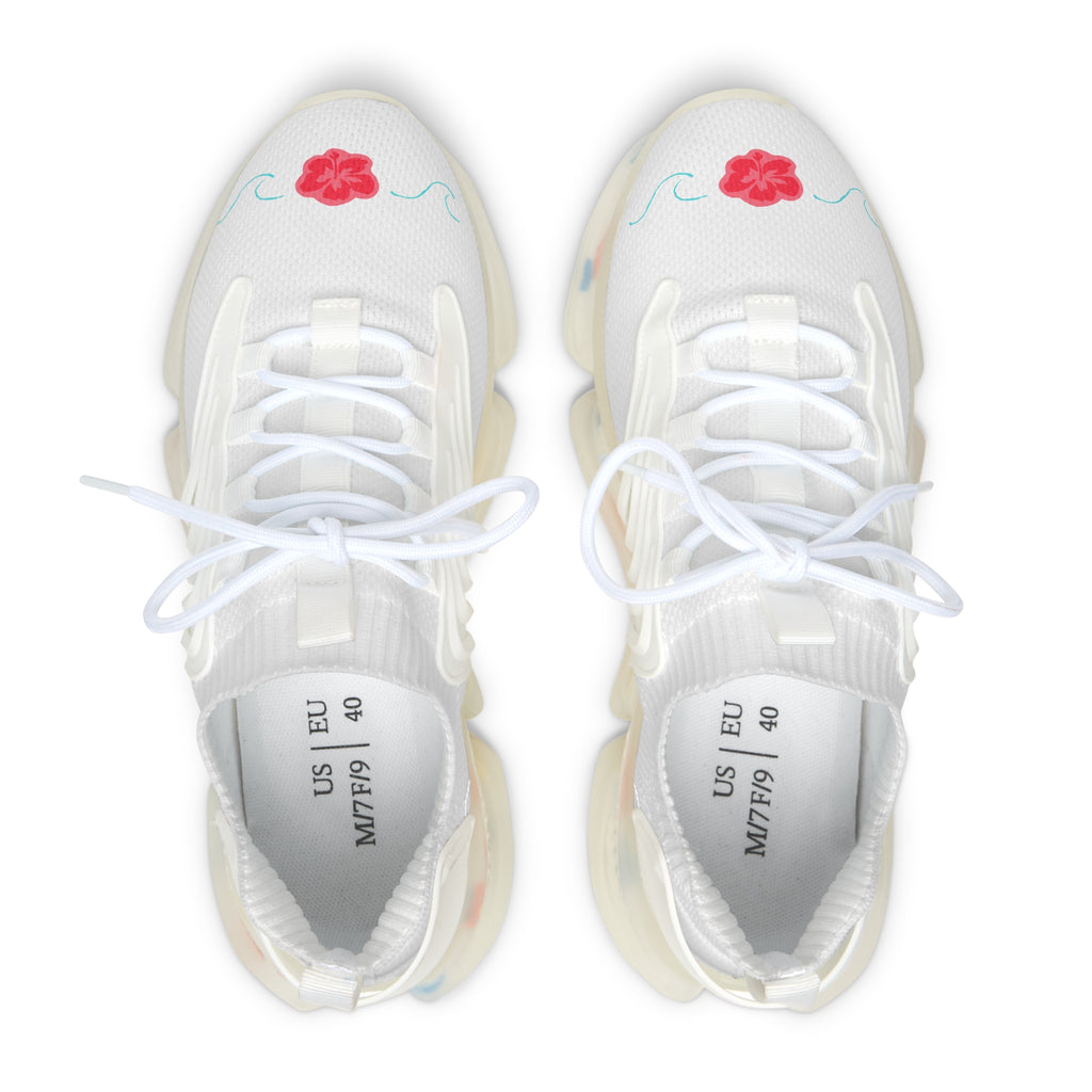 Women's Mesh Sneakers — Floral White Breathable Athletic Shoes