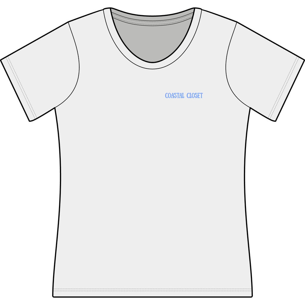 Coastal Crochet Women's Scoop Neck Tee — Minimal Beachy 'Coastal Crochet' Chest Logo