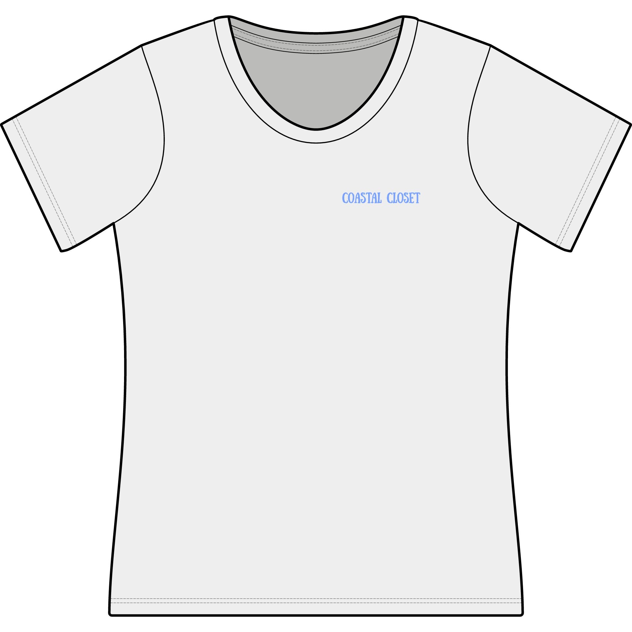 Coastal Crochet Women's Scoop Neck Tee — Minimal Beachy 'Coastal Crochet' Chest Logo