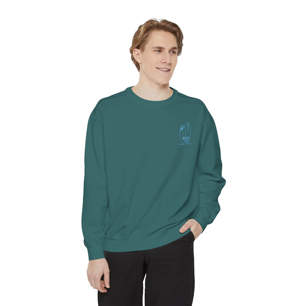 Surfboard Watercolor Sweatshirt — Coastal Vibes Crewneck