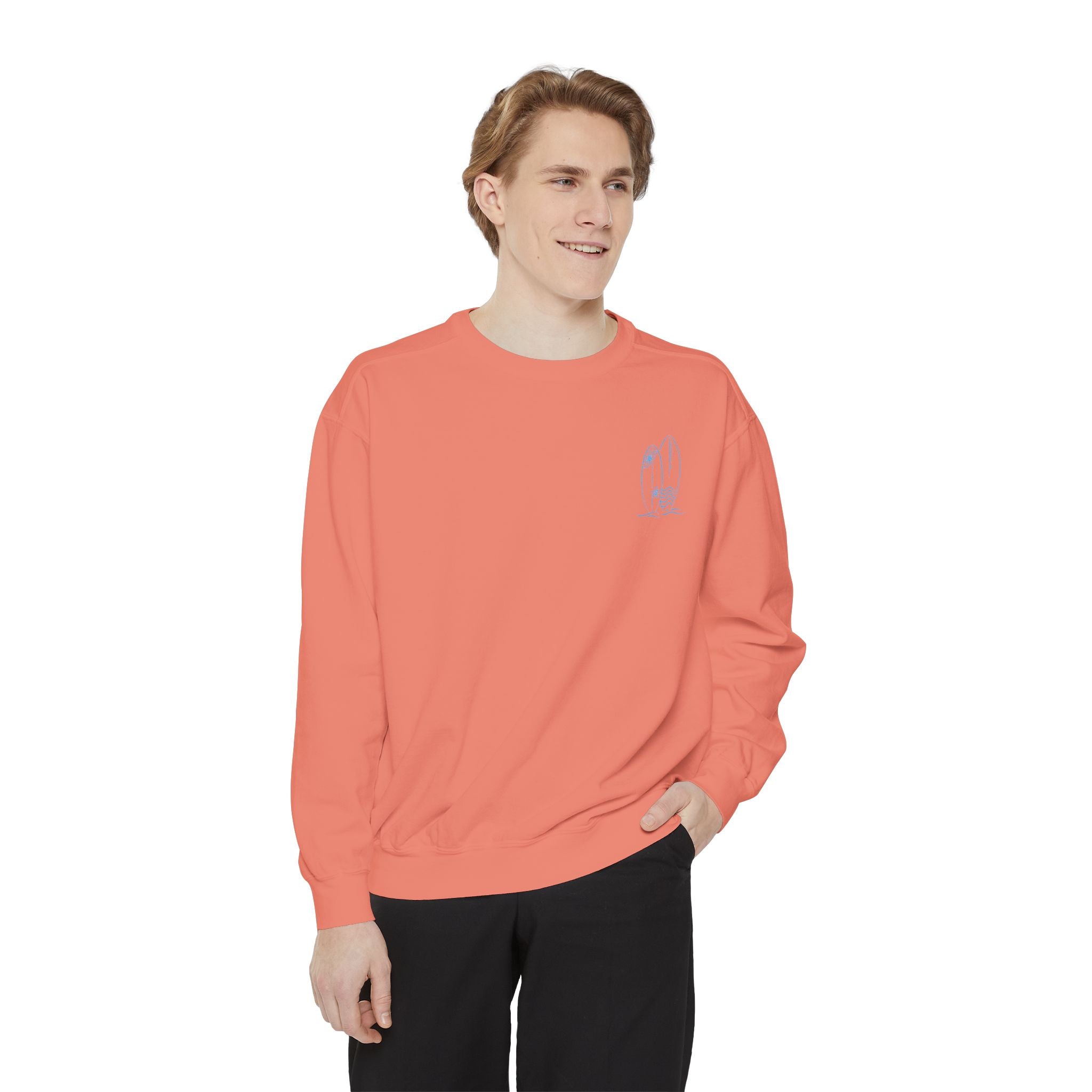 Surfboard Watercolor Sweatshirt — Coastal Vibes Crewneck