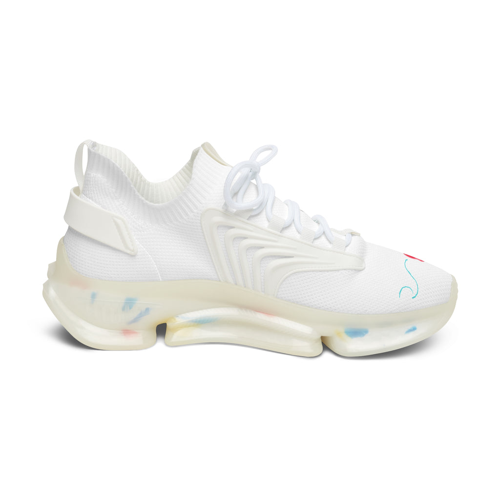 Women's Mesh Sneakers — Floral White Breathable Athletic Shoes