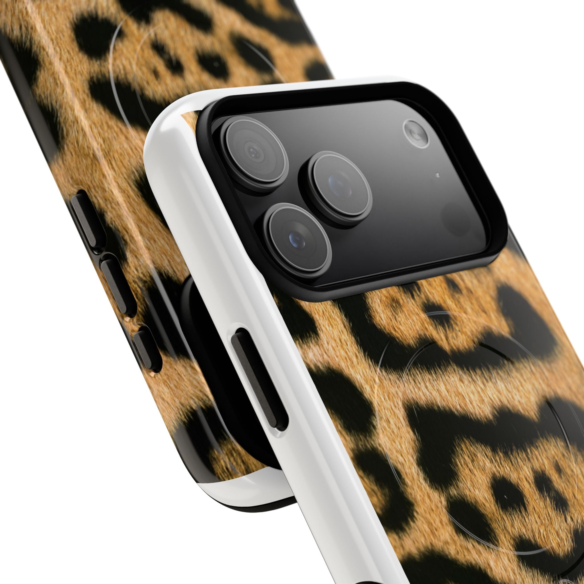 Leopard Print Phone Case Tough Magnetic Case | Animal Print Magnetic Phone Cover