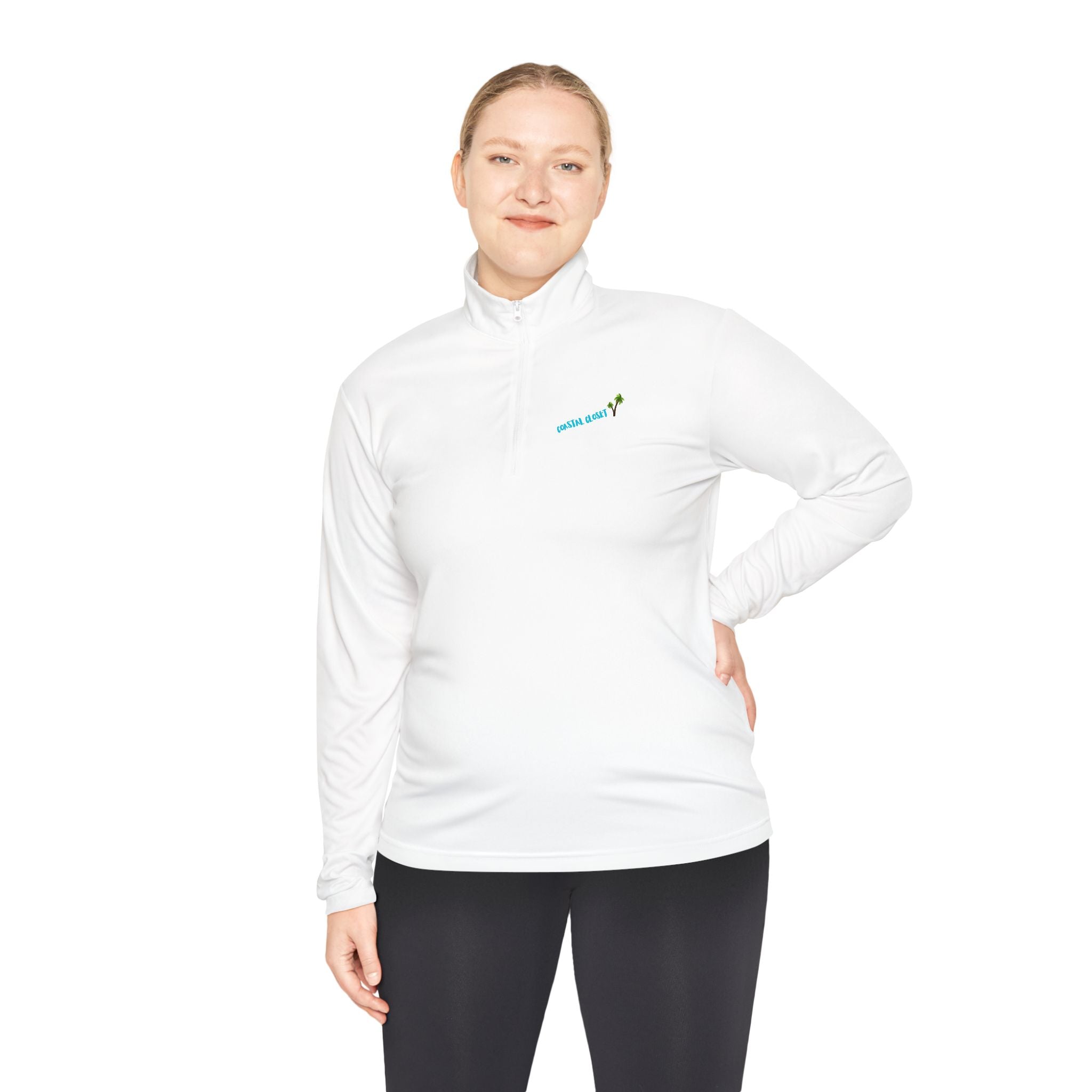 Quarter-Zip Pullover with 'Cousin Closet' Palm Tree Design