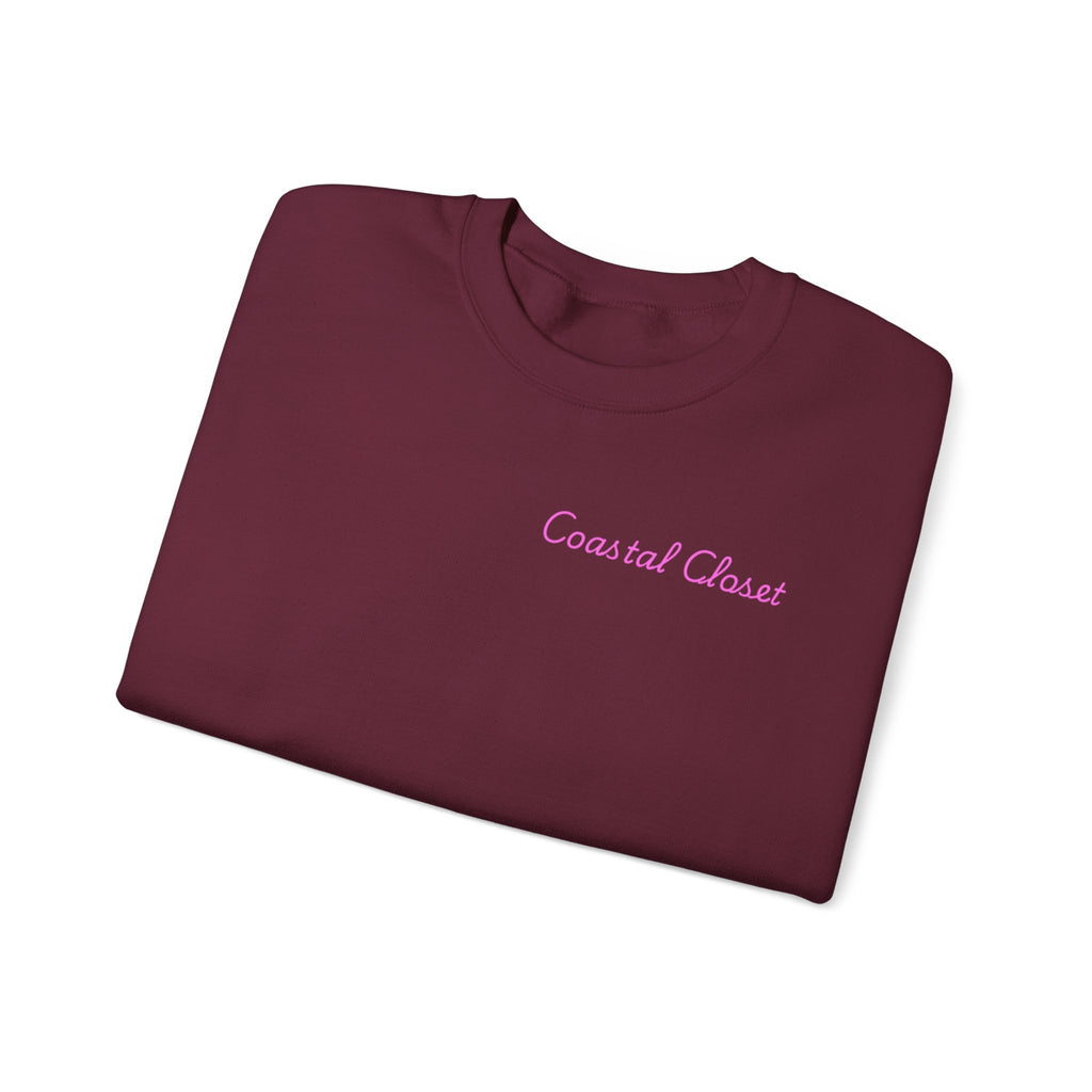 'Coastal Chase' Minimal Script Crewneck Sweatshirt