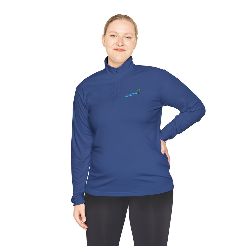 Quarter-Zip Pullover with 'Cousin Closet' Palm Tree Design