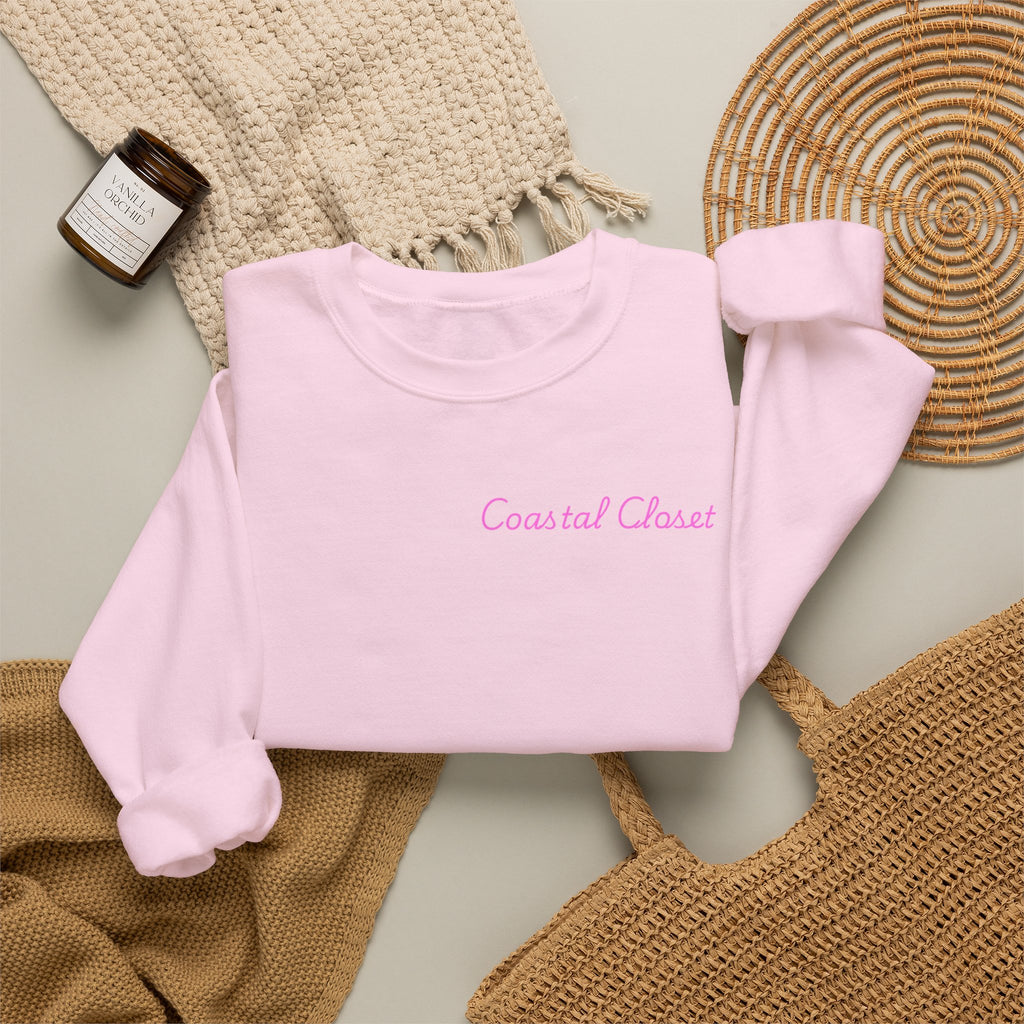 'Coastal Chase' Minimal Script Crewneck Sweatshirt
