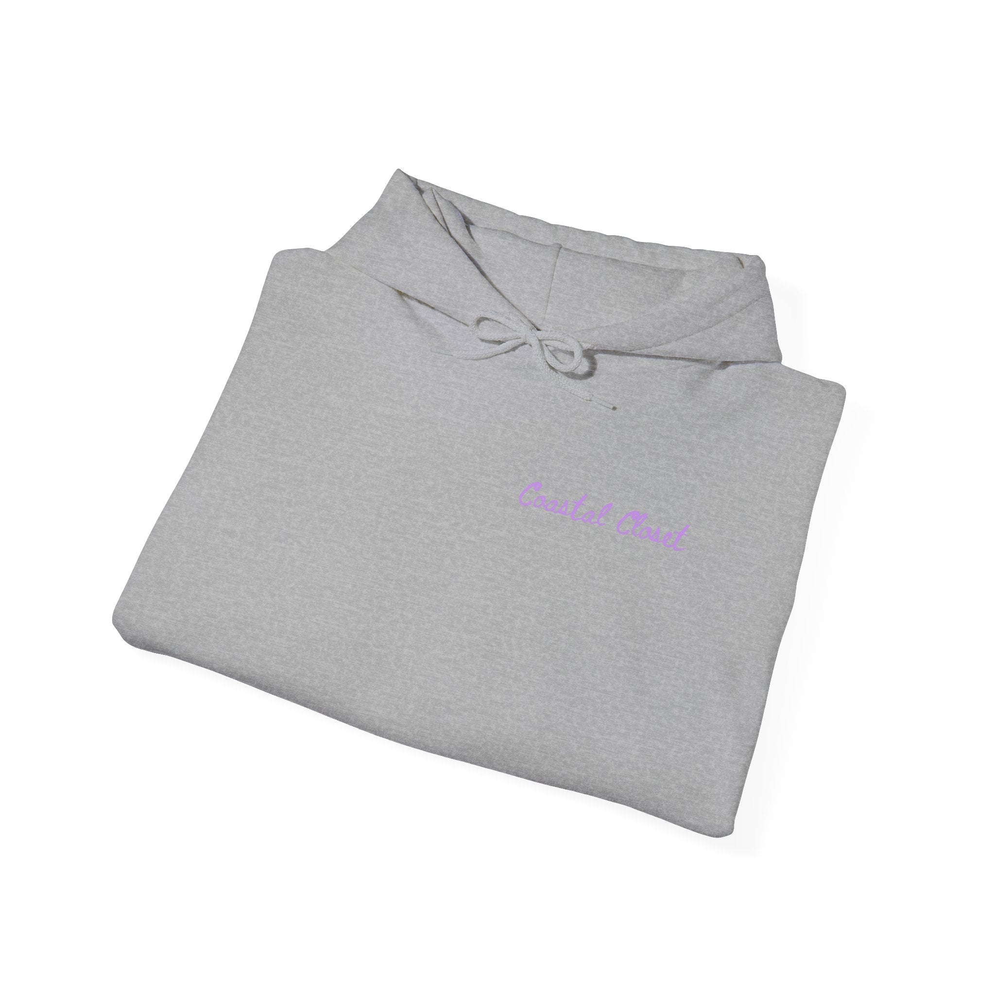 Seashell Sketch Hoodie — Coastal Vibes Graphic Hoodie ("Coastal Cloud" Chest Text)