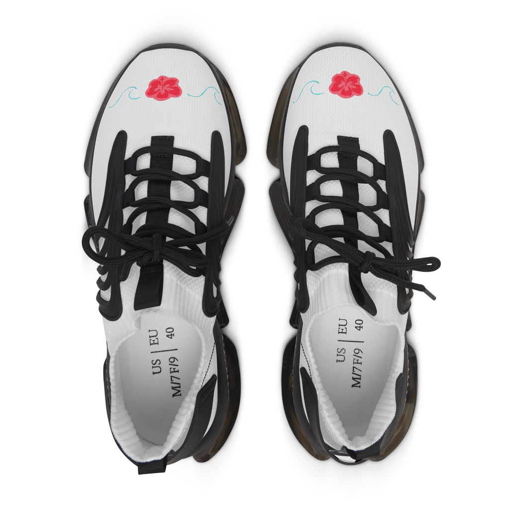Women's Mesh Sneakers — Floral White Breathable Athletic Shoes