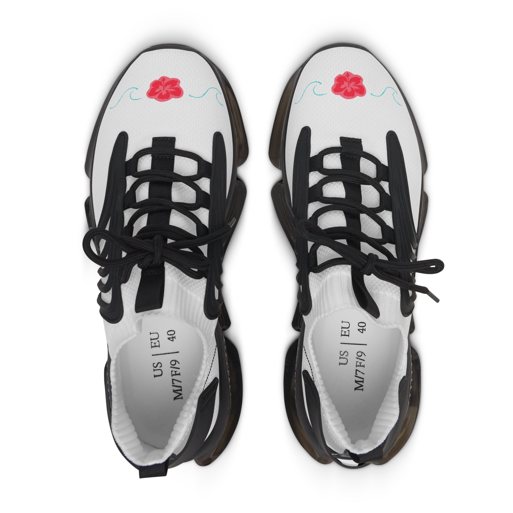 Women's Mesh Sneakers — Floral White Breathable Athletic Shoes