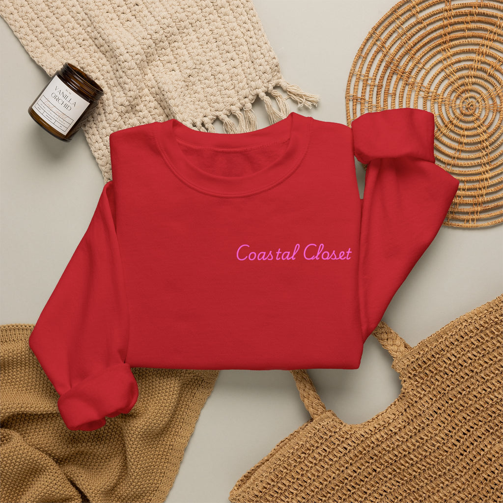 'Coastal Chase' Minimal Script Crewneck Sweatshirt