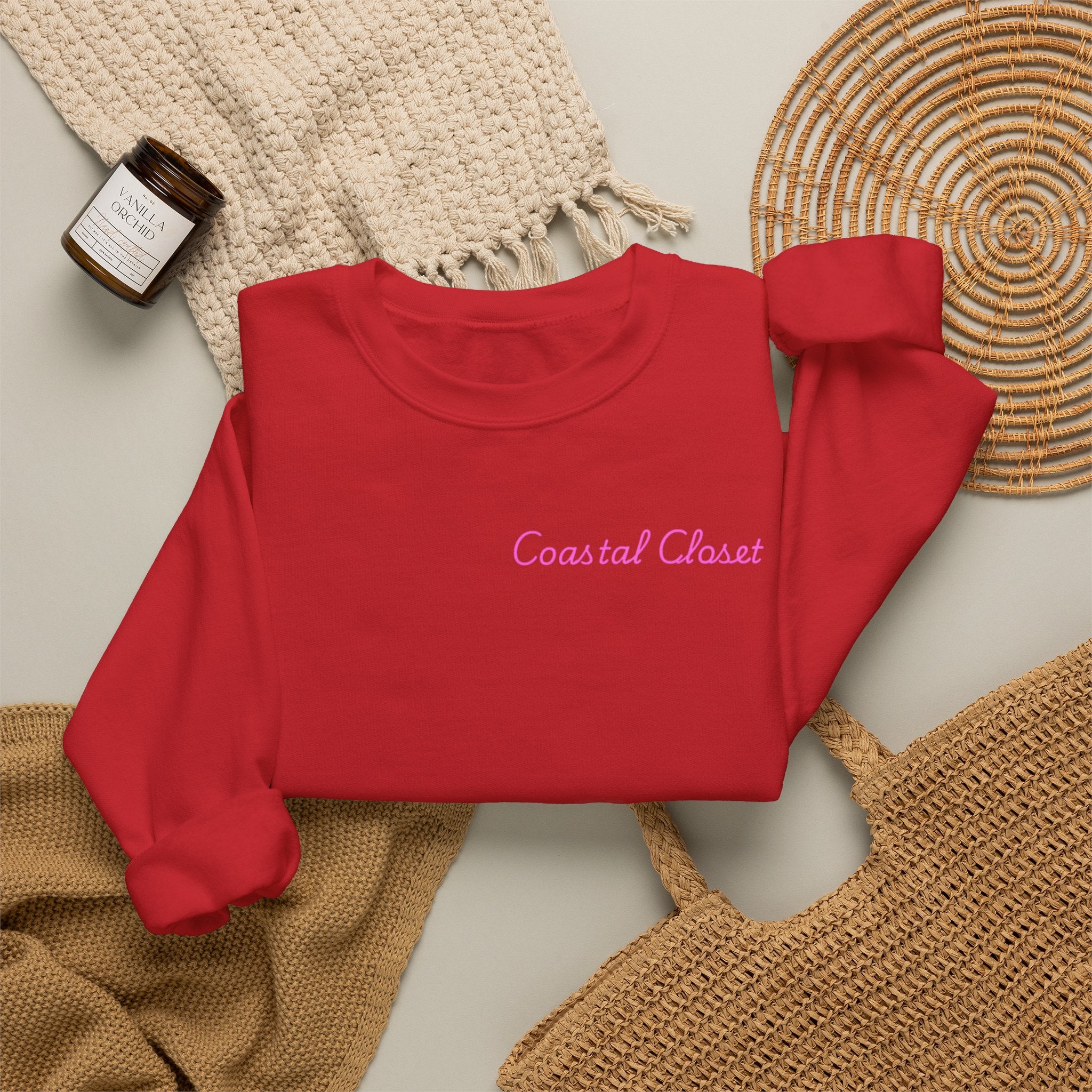 'Coastal Chase' Minimal Script Crewneck Sweatshirt