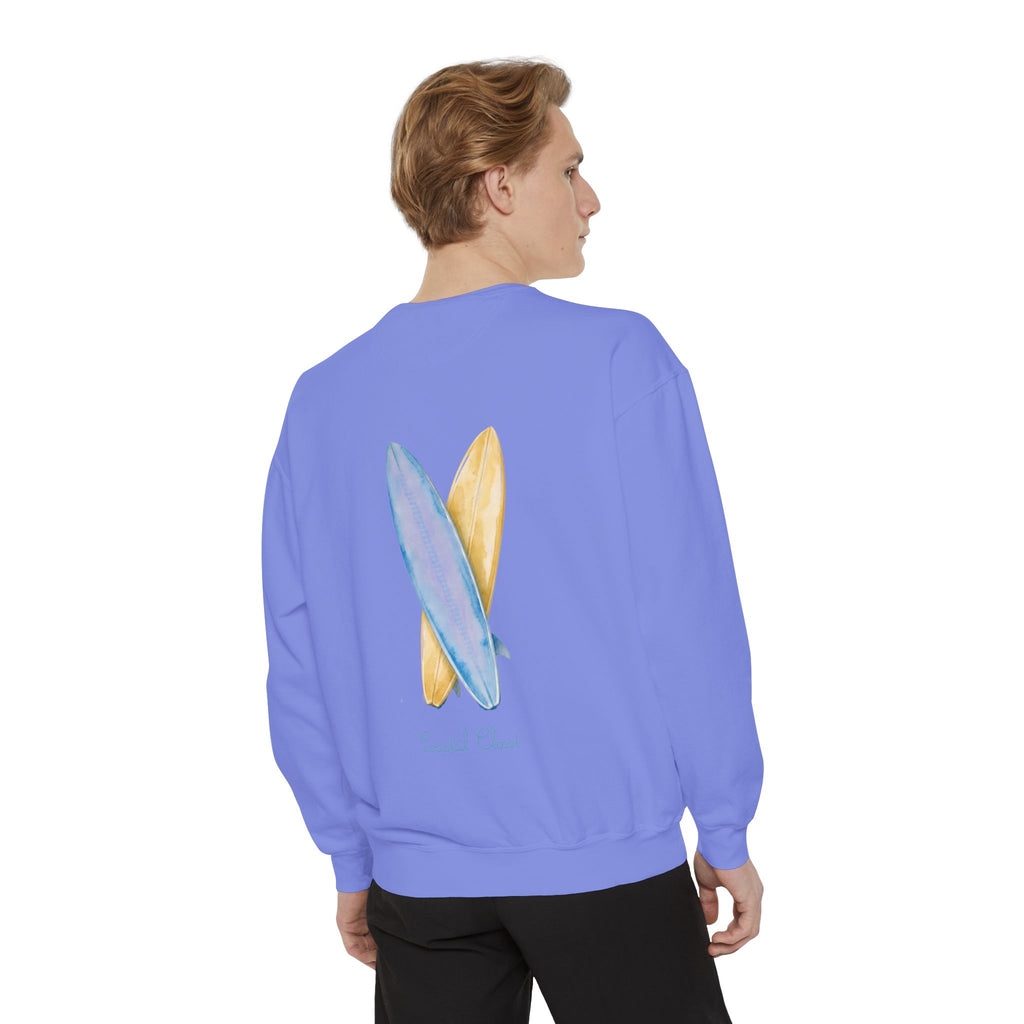 Surfboard Watercolor Sweatshirt — Coastal Vibes Crewneck