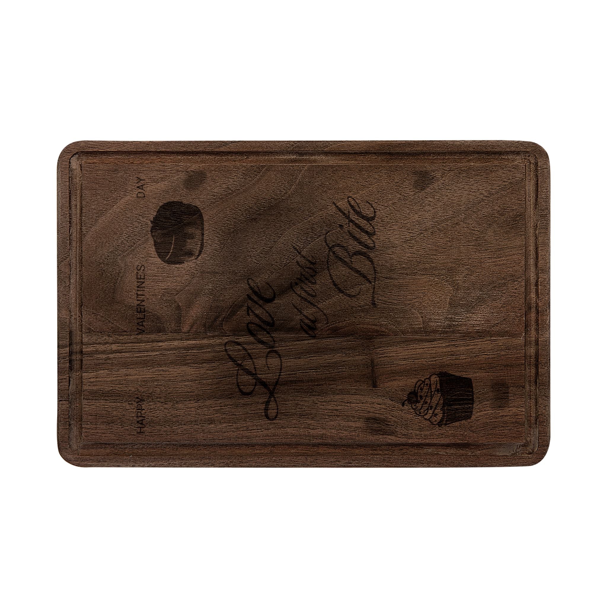 Engraved 'Love at First Bite' Wooden Cutting Board – Romantic Kitchen Gift