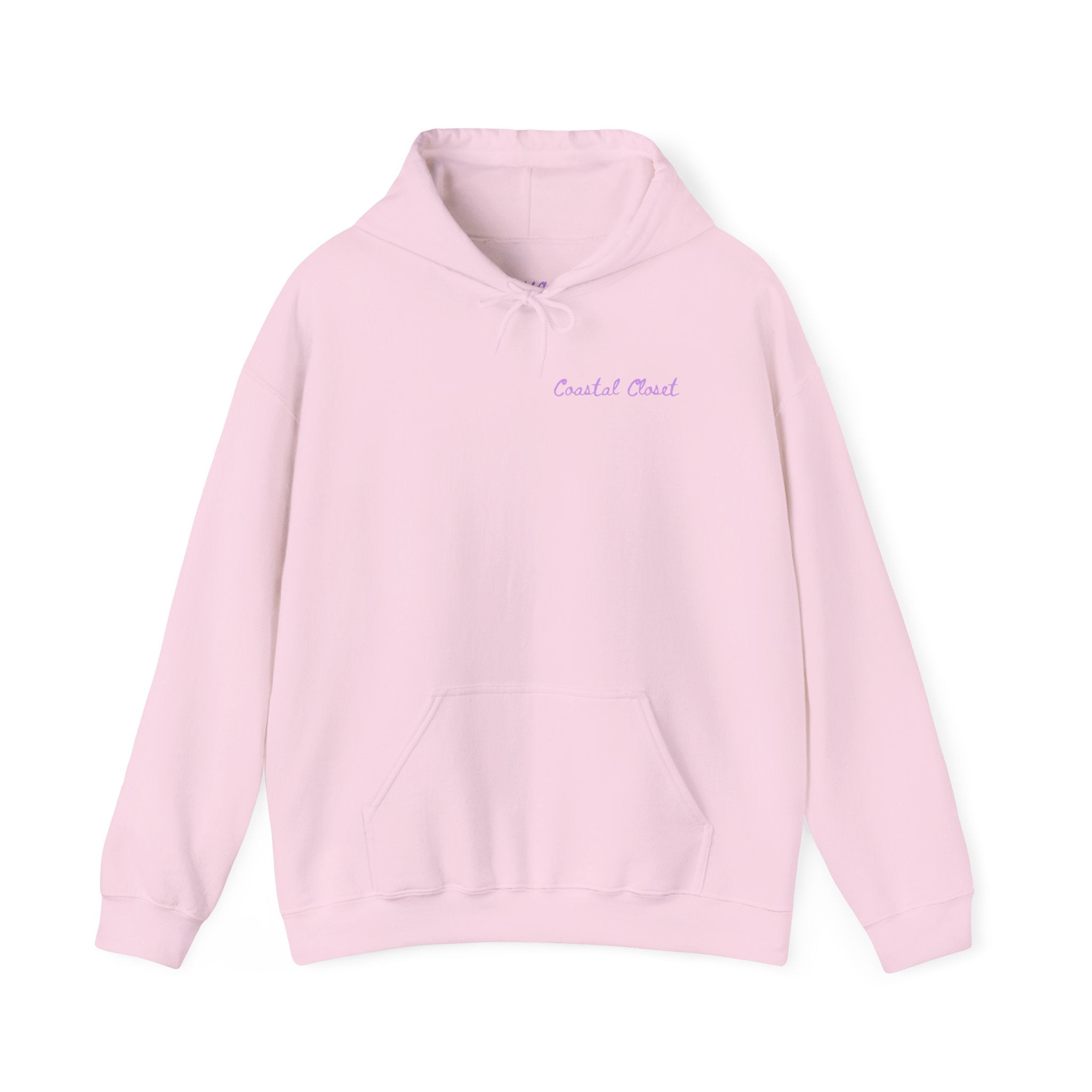 Seashell Sketch Hoodie — Coastal Vibes Graphic Hoodie ("Coastal Cloud" Chest Text)