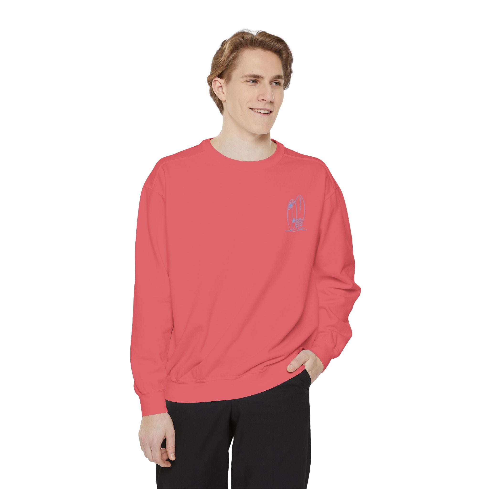 Surfboard Watercolor Sweatshirt — Coastal Vibes Crewneck