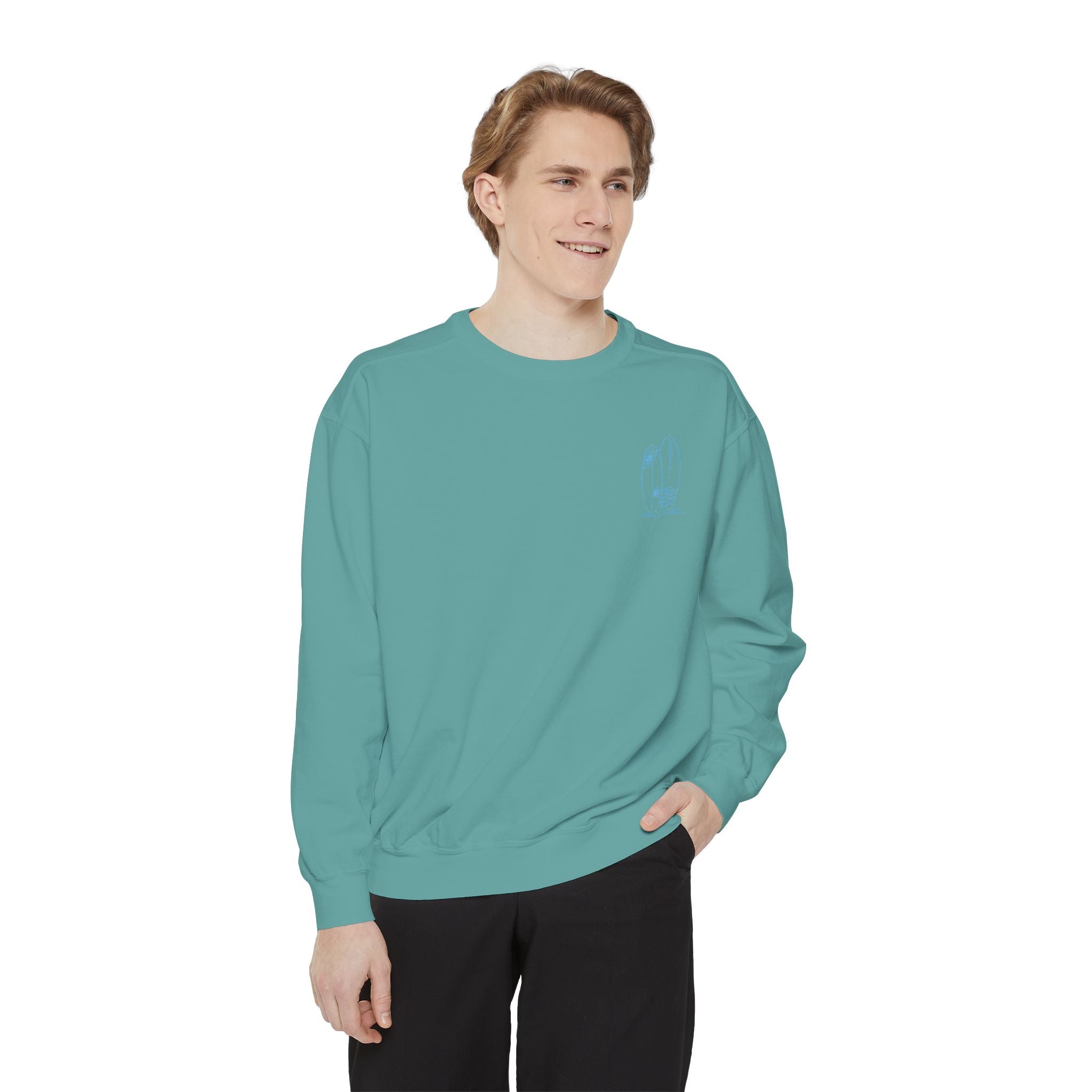 Surfboard Watercolor Sweatshirt — Coastal Vibes Crewneck