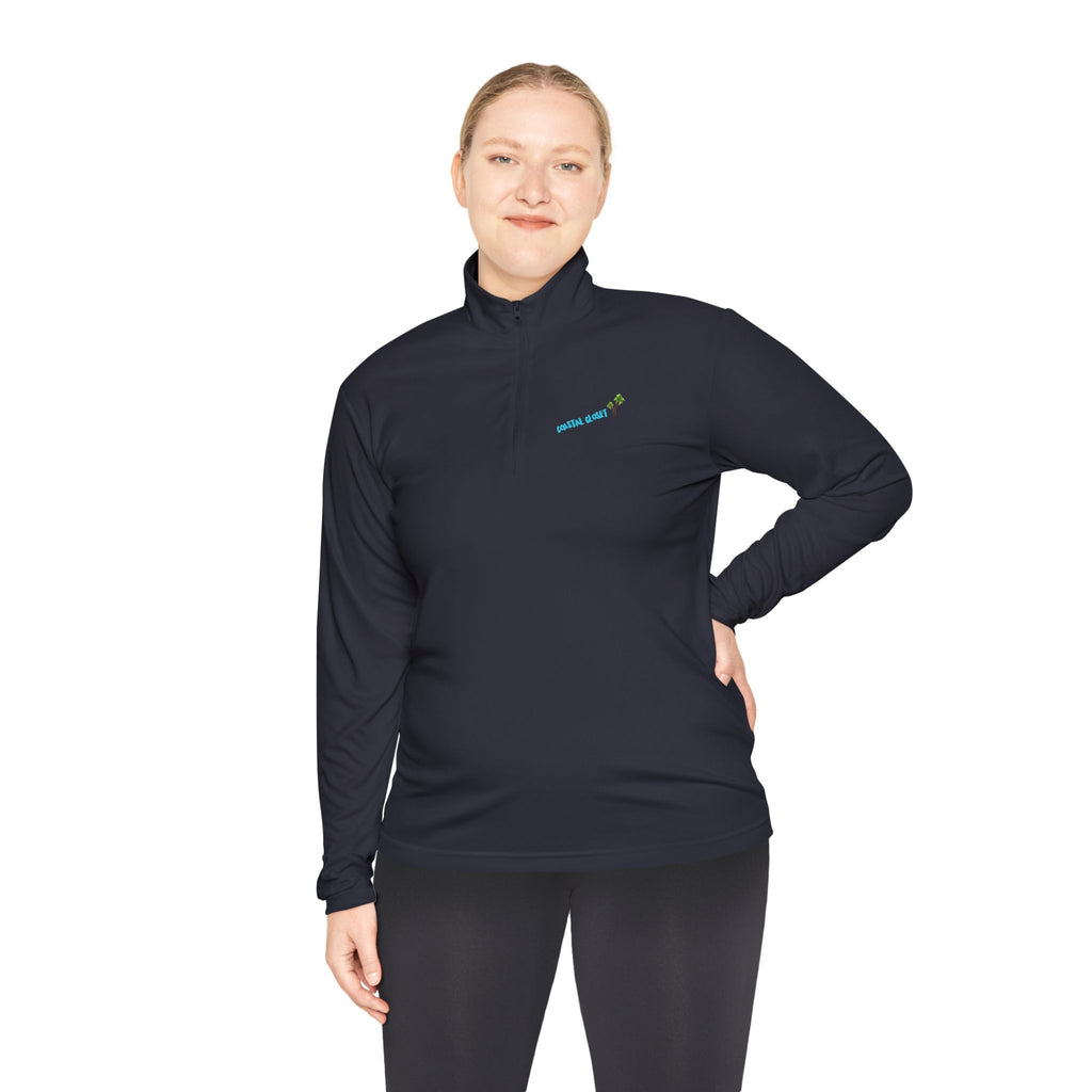 Quarter-Zip Pullover with 'Cousin Closet' Palm Tree Design