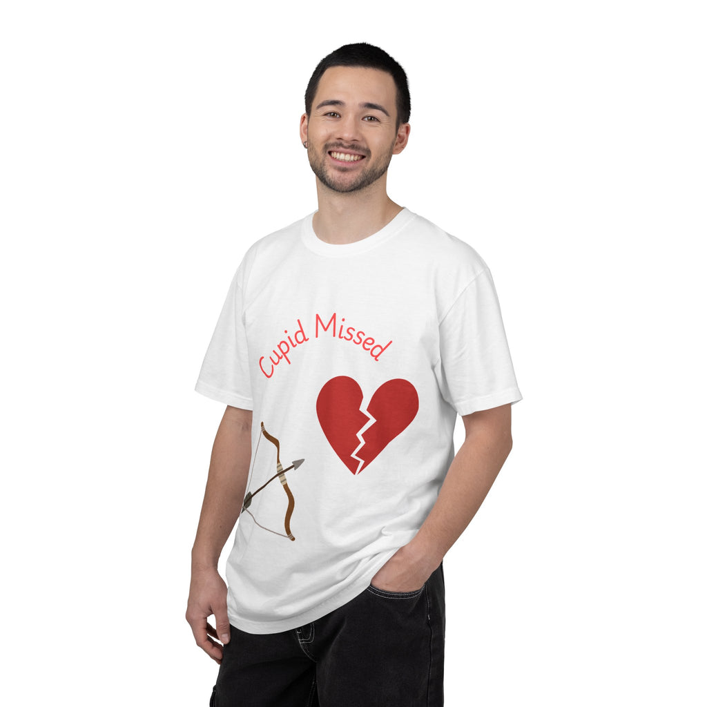 Cupid Missed T-Shirt — Funny Anti-Valentine Broken Heart Graphic Tee