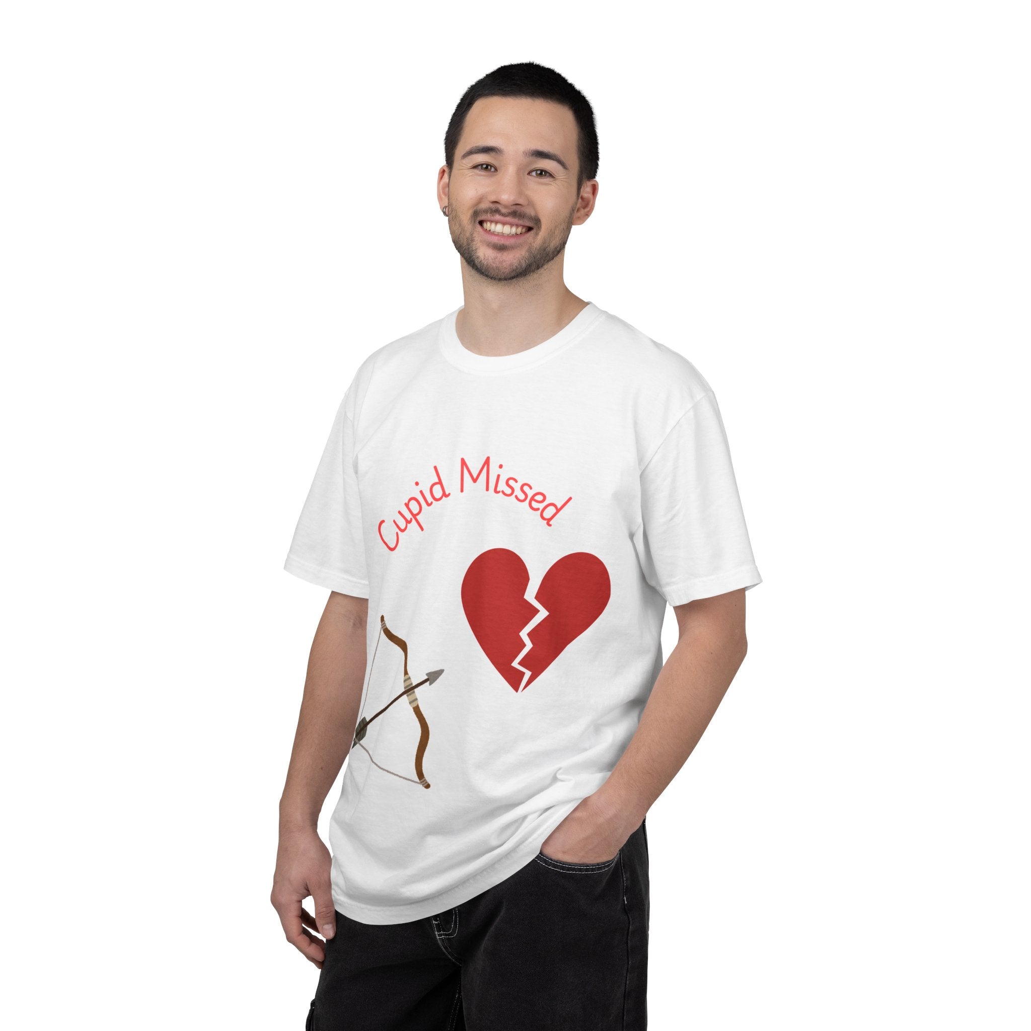 Cupid Missed T-Shirt — Funny Anti-Valentine Broken Heart Graphic Tee